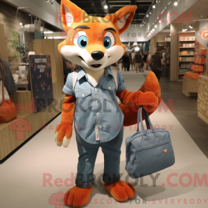 Orange Fox maskot kostume...