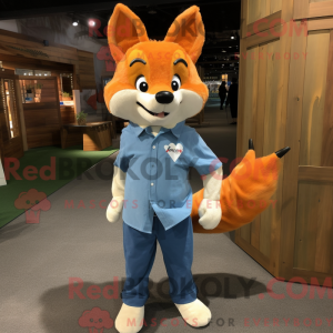 Orange Fox maskot kostume...