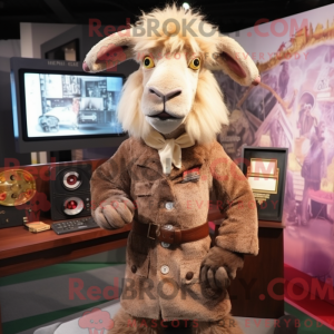 Brun angora geit maskot...