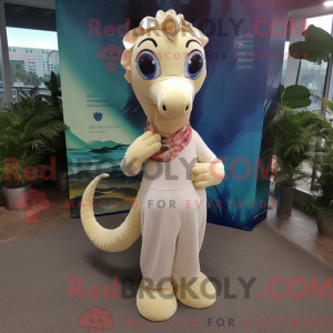 Cream Sea Horse-maskot...