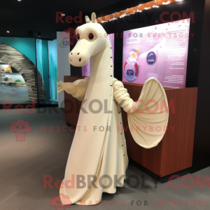 Cream Sea Horse mascot...