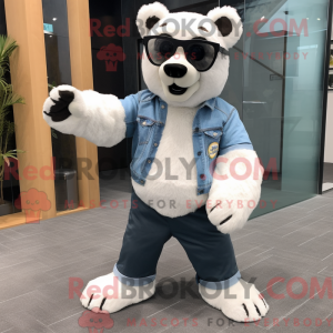 Mascotte d ours à lunettes...