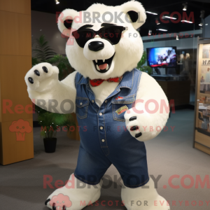 Hvid brillebjørn maskot...