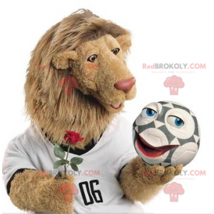 Leeuw mascotte met grote harige manen - Redbrokoly.com