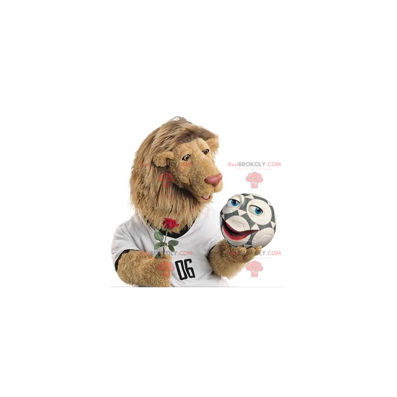 Lion maskot med en stor hårete manke - Redbrokoly.com