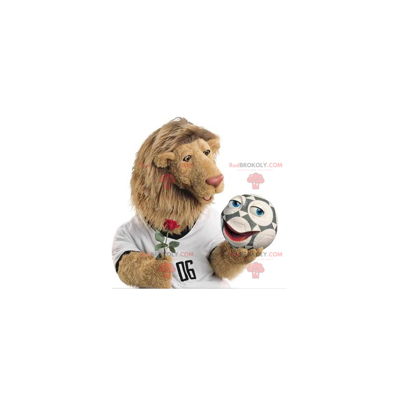 Maskot lva s velkou chlupatou hřívou - Redbrokoly.com Maskot lva s velkou chlupatou hřívou - Redbrokoly.com