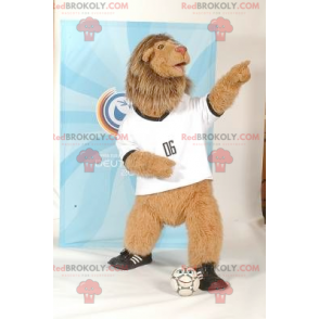 Lion maskot med en stor behåret manke - Redbrokoly.com