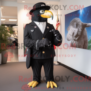 Sort Bald Eagle maskot...