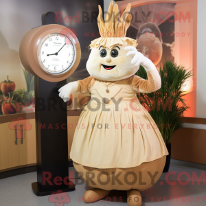 Tan Onion maskot kostume...
