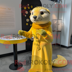 Máscara de selo amarelo...