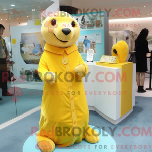 Geel Seal mascottekostuum...
