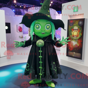 Grön heks maskot kostyme...