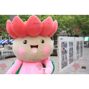 Mascot mooie roze en groene lotusbloem - Redbrokoly.com