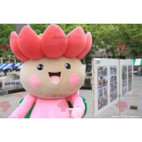 Mascot mooie roze en groene lotusbloem - Redbrokoly.com