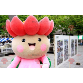 Mascot mooie roze en groene lotusbloem - Redbrokoly.com