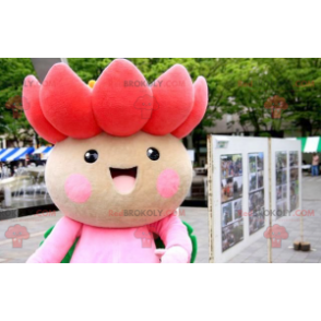 Mascote linda flor de lótus rosa e verde - Redbrokoly.com