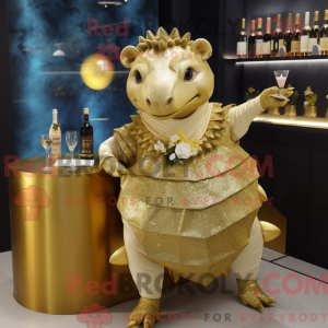 Guld Glyptodon maskot...