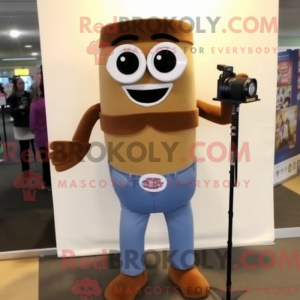 Brun kamera maskot kostume...