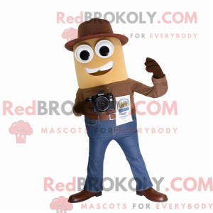 Brun kamera maskot kostume...