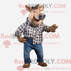 Wild zwijn mascotte kostuum...