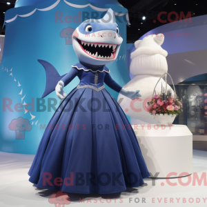 Navy Shark maskot kostume...