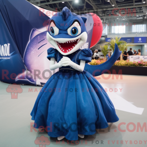 Navy Shark maskot kostume...
