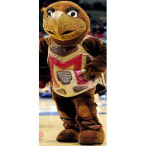 Giant brown and yellow turtle mascot - Redbrokoly.com