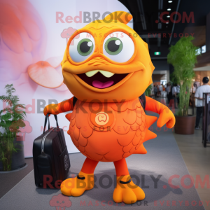 Orange Piranha mascot...