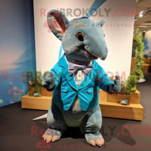 Turquoise Armadillo mascot...