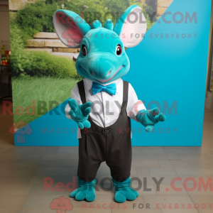 Turquoise Armadillo mascot...