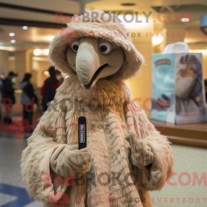 Beige Emu-mascottekostuum...