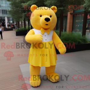 Yellow Bear mascot costume...