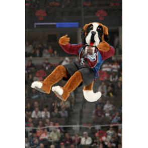 Mascotte de Saint-Bernard tricolore en tenue de sport -