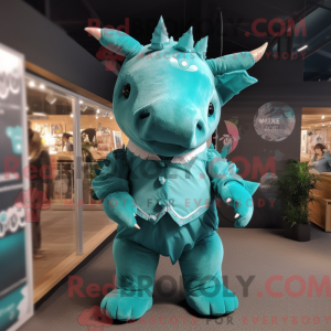 Teal Rhinoceros mascot...