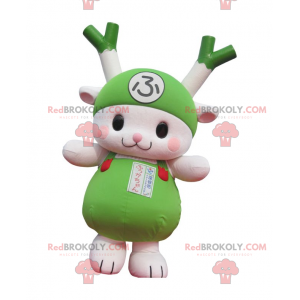 Mascotte groene prei en groen konijn - Redbrokoly.com