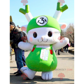 Green leek mascot and green vegetable rabbit - Redbrokoly.com