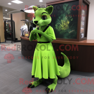 Lime Green Marten mascot...