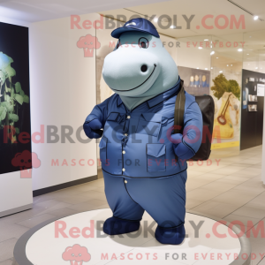 Marine Nijlpaard mascotte...