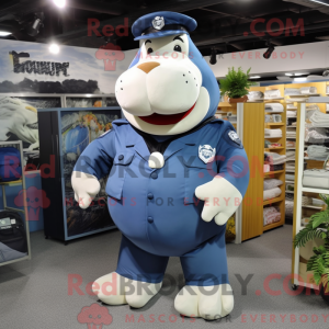 Marine Nijlpaard mascotte...