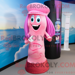 Rosa havfrue maskot drakt...