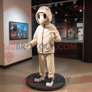 Figura de máscara mime bege...