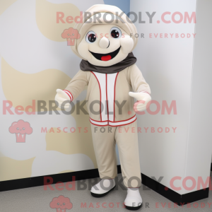 Beige Mime maskot kostume...