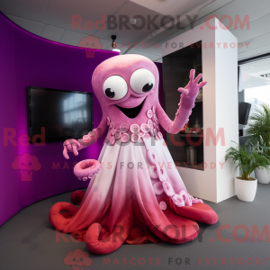 Magenta Octopus maskot...