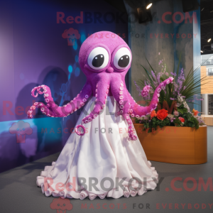 Magenta Octopus maskot...