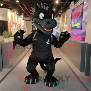 Black Dragon mascot costume...