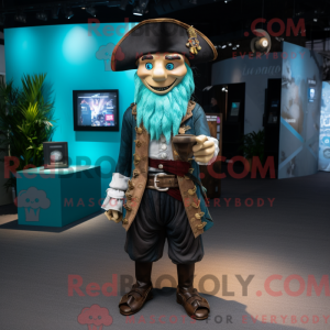 Máscara de pirata ciano com...