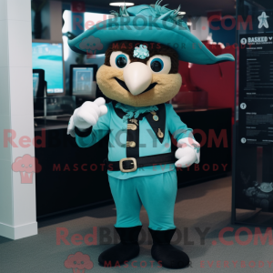 Máscara de pirata ciano com...