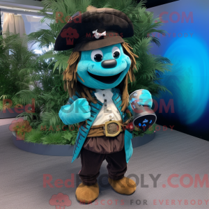 Cyan Pirate maskot...