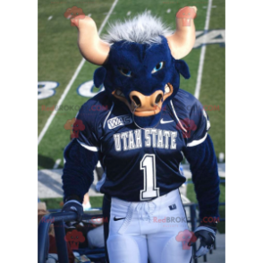 Mascote gigante e impressionante do touro búfalo azul -