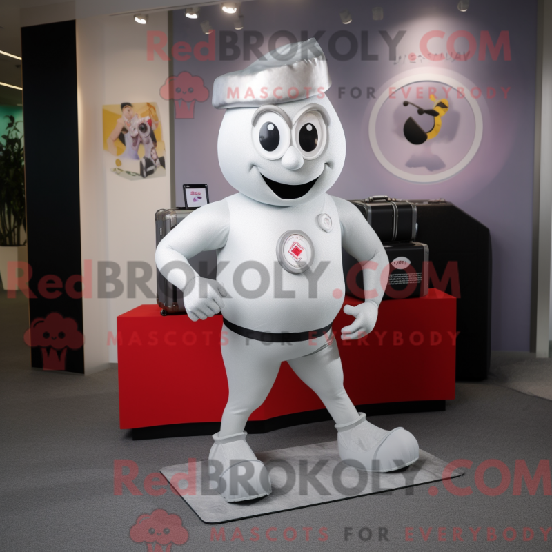 Fantasia de mascote Silver Ring Master com short de corrida e pastas - Mascotes mestres do ringue - RedBrokoly.com